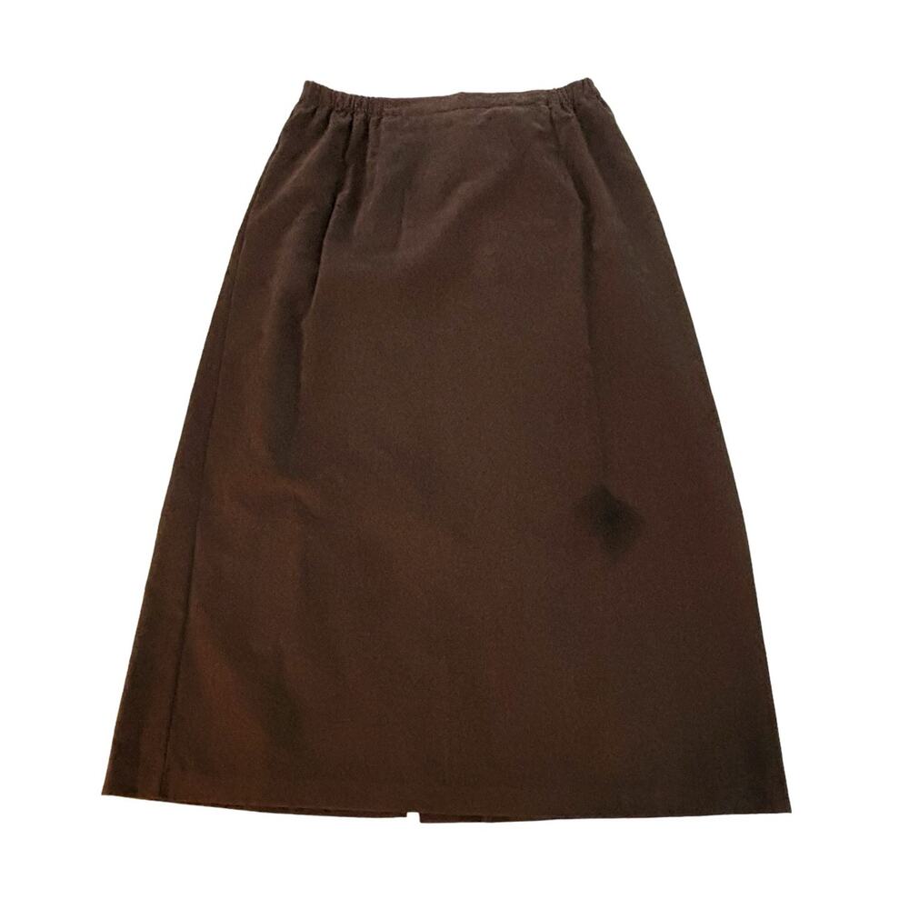 N Touch VINTAGE Brown Faux Suede Long Skirt Womens Size L